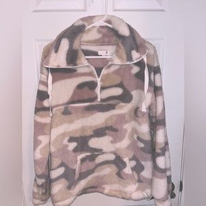 SO Pink White Beige and Tan (Small) Camo Cozy Sherpa